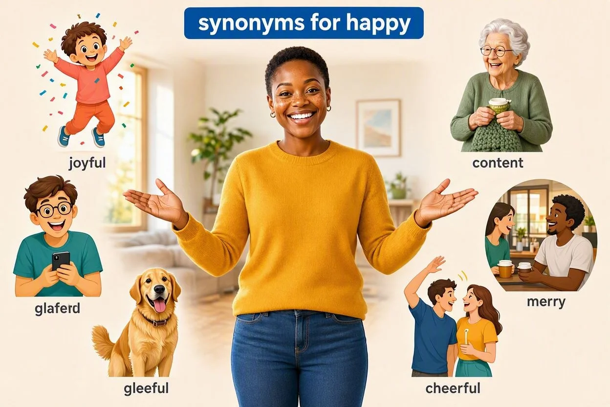 stronger words for happy