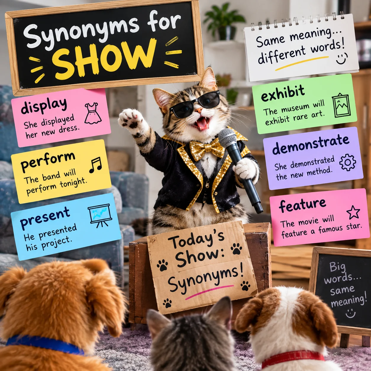 the closest synonyms for show