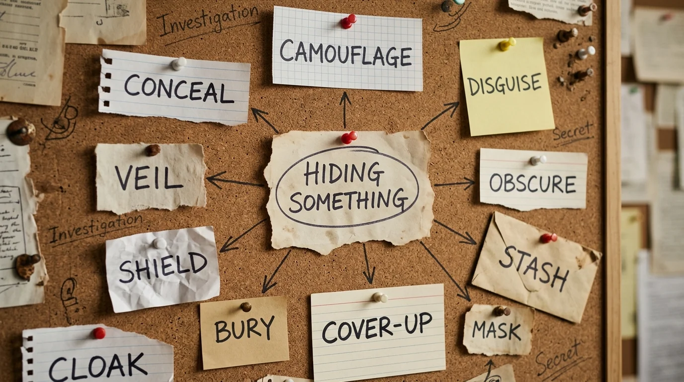40+ synonyms for hiding something