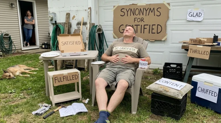 synonyms for gratified