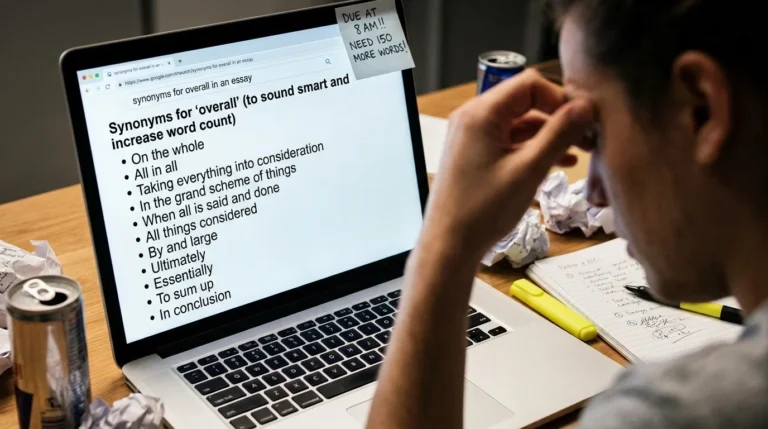 synonyms for overall in an essay